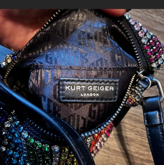 Kurt Geiger Rare Limited Edition Rainbow Crystal Shoulder Bag With Dustcover - Picture 4 of 15
